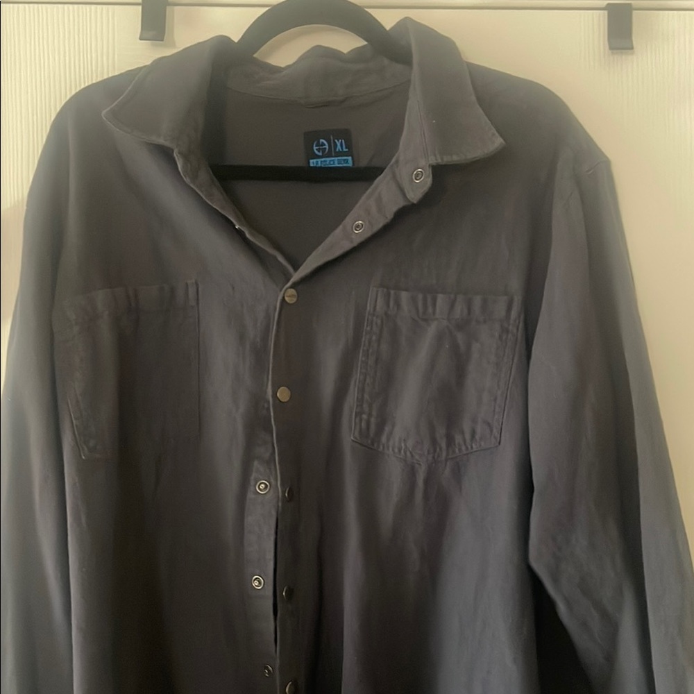 Men's Gray Casual Button Down Shirt